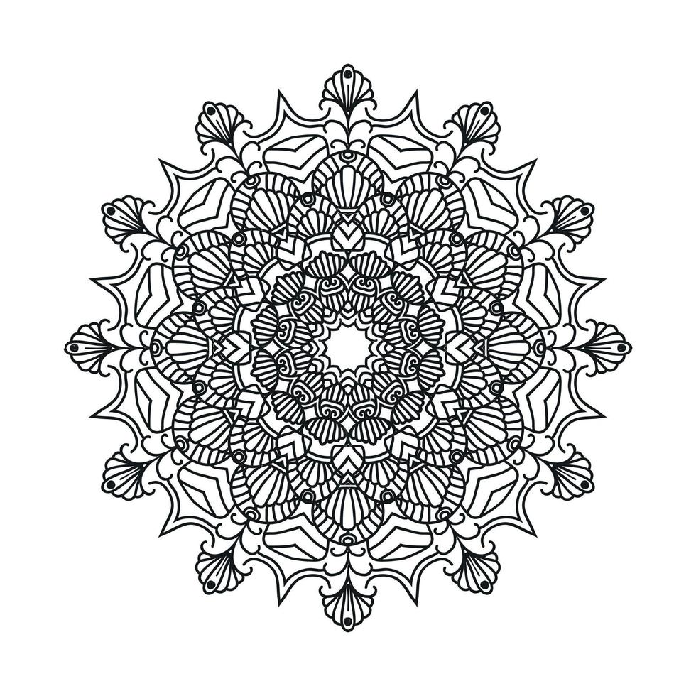 Black and white flower mandala vector