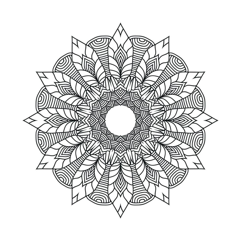 Black and white flower mandala art vector