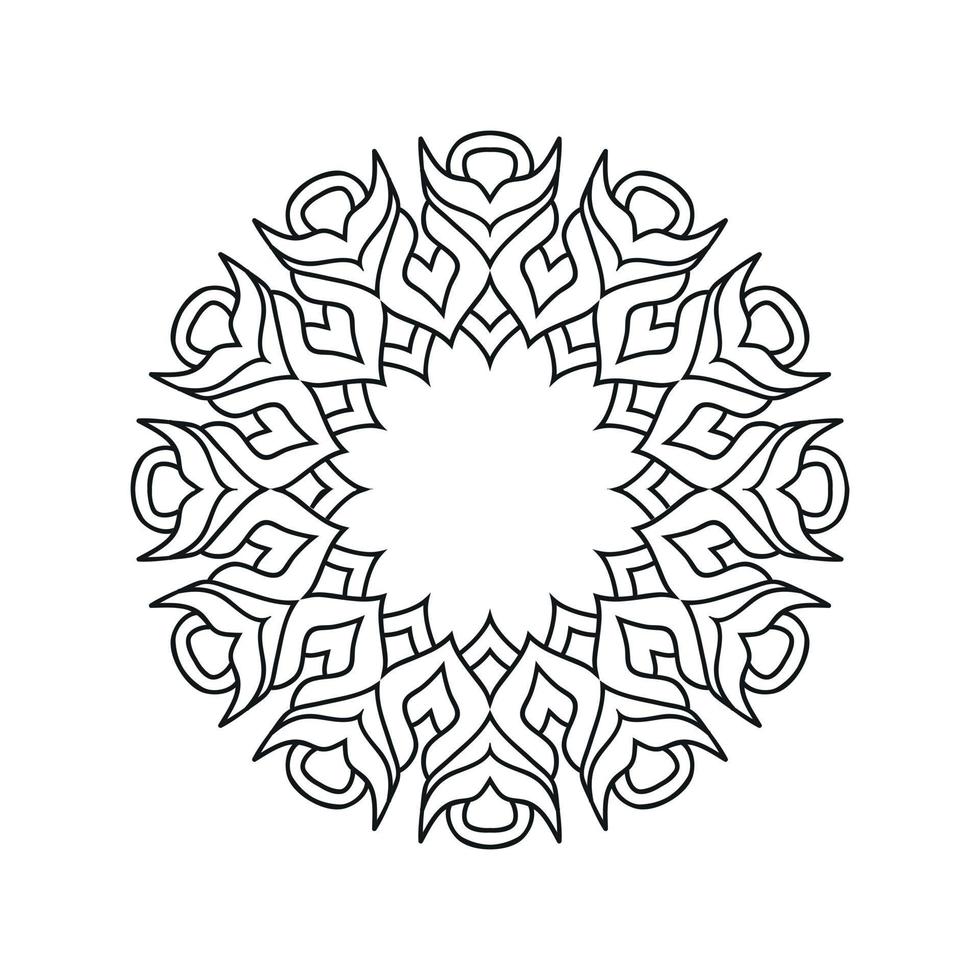 Black and white flower mandala designs. New mandala art vector illustration