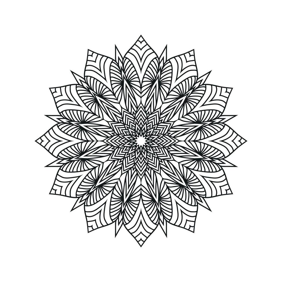 Black and white flower mandala art vector