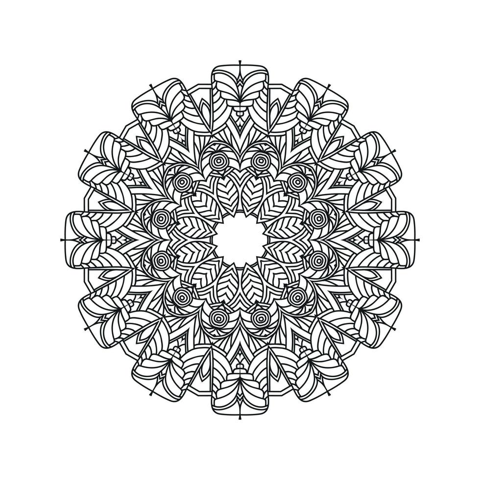 Black and white flower mandala art vector