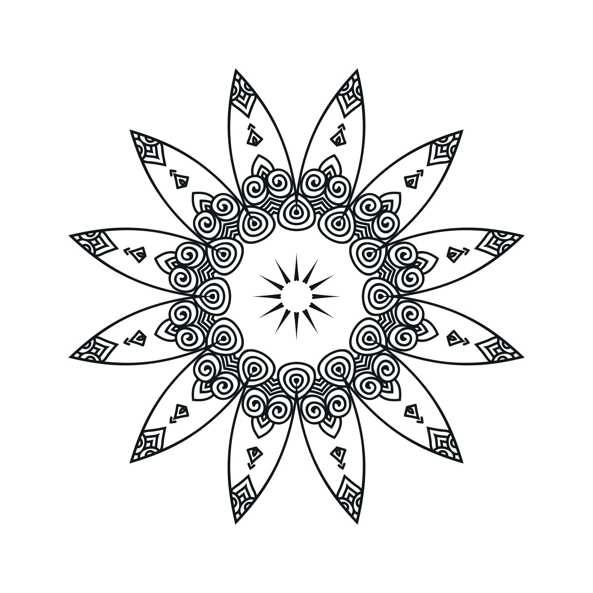 Black and white flower mandala designs 19584156 Vector Art at Vecteezy