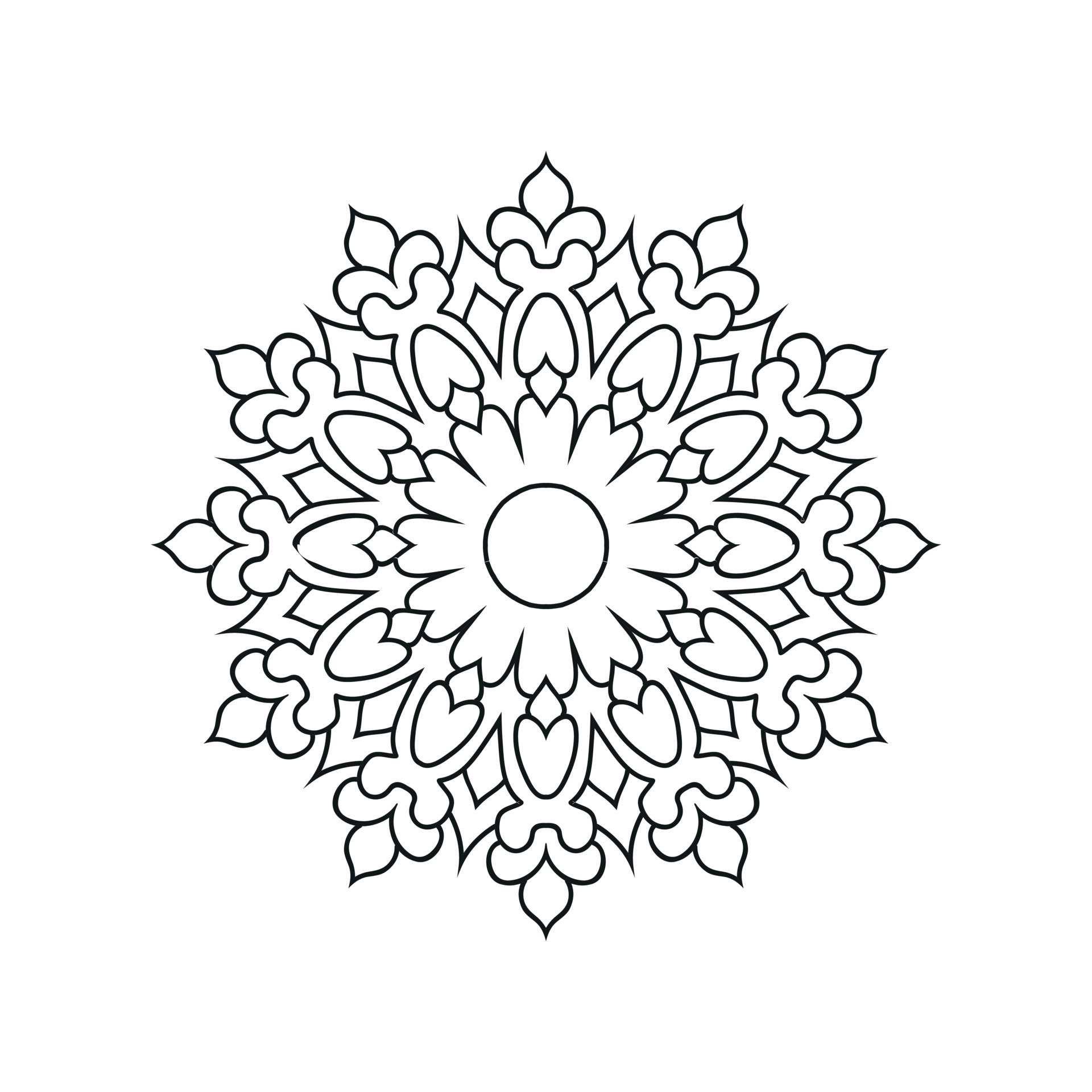 Black and white flower mandala designs. New mandala art vector