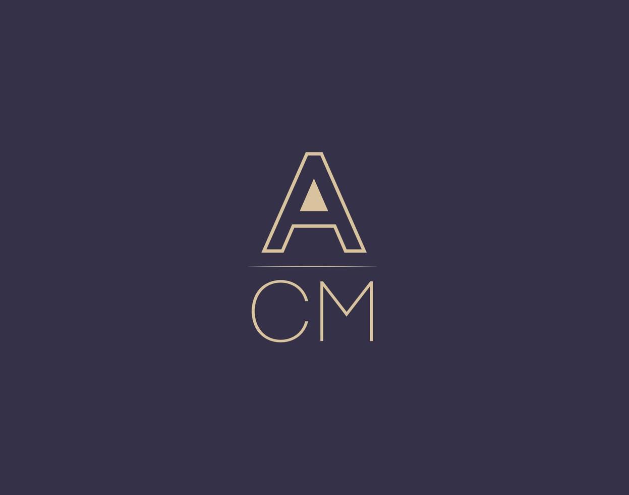 ACM letter logo design modern minimalist vector images