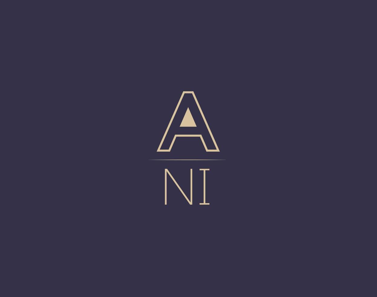 ANI letter logo design modern minimalist vector images