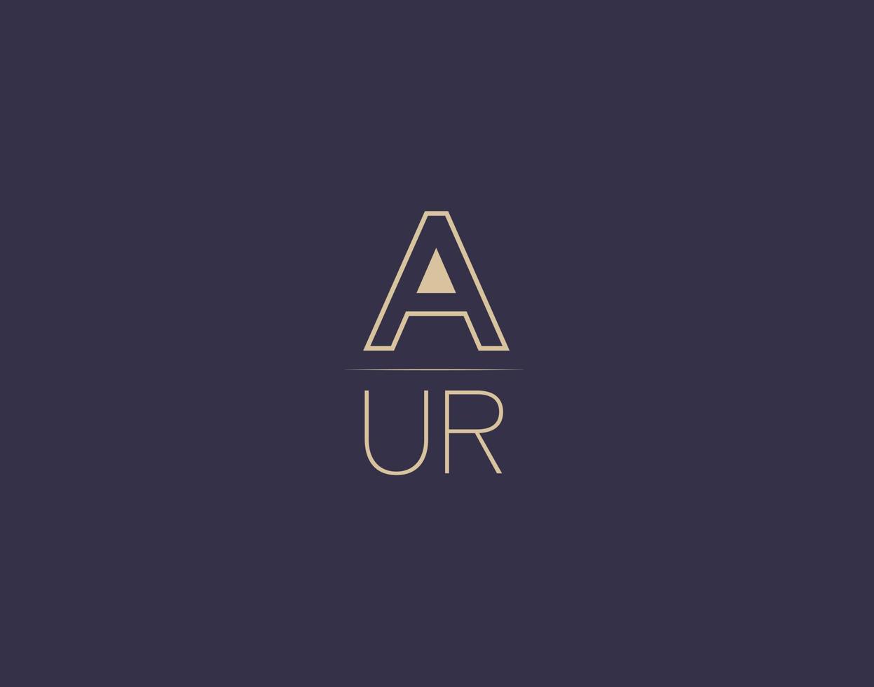 AUR letter logo design modern minimalist vector images