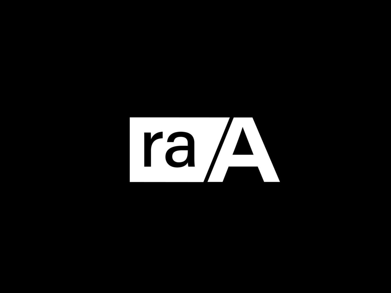 raa logo y diseño gráfico arte vectorial, iconos aislados en fondo negro vector