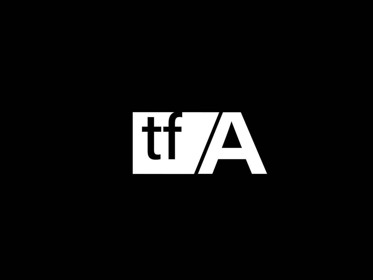 logotipo de tfa y diseño gráfico de arte vectorial, iconos aislados en fondo negro vector