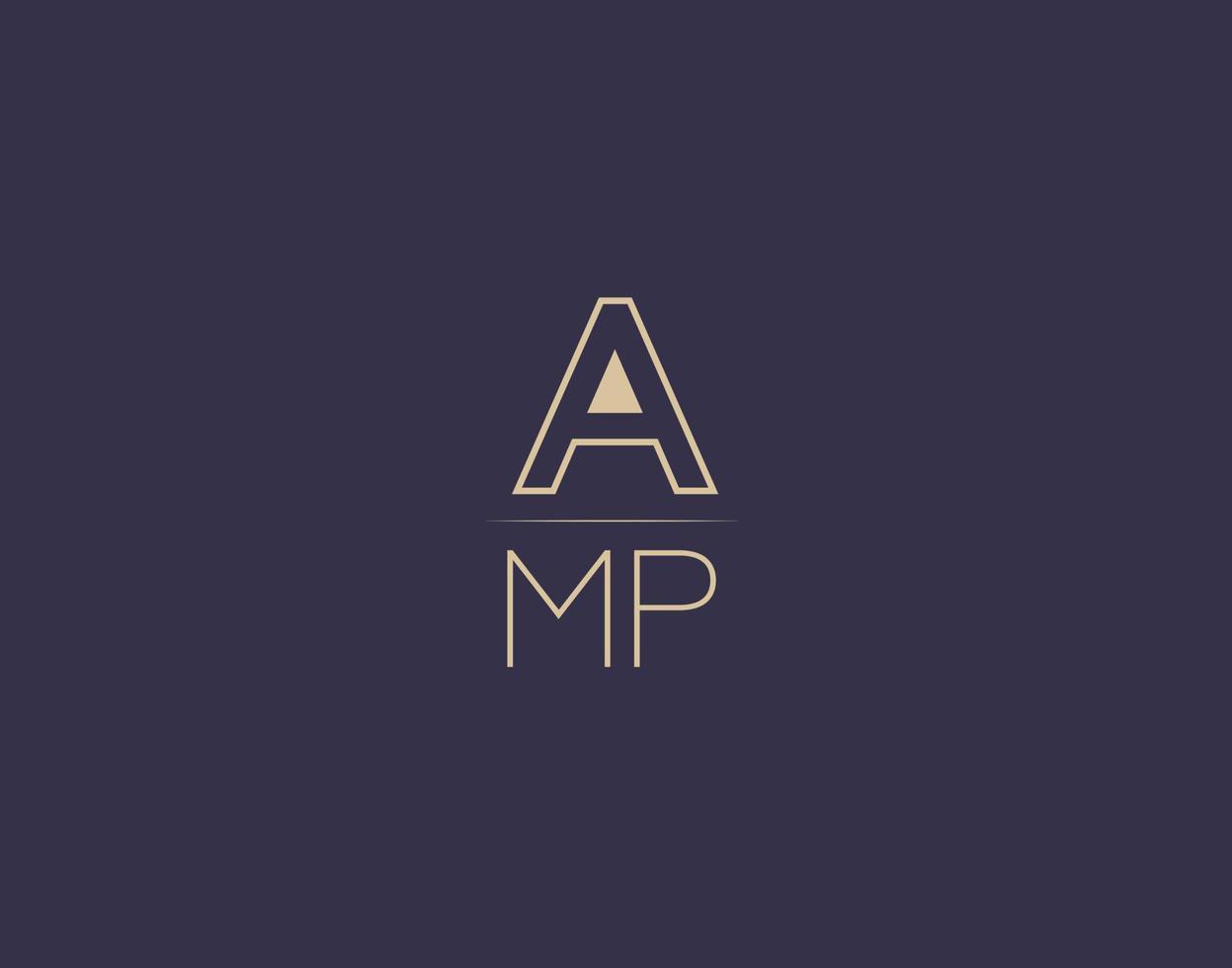 AMP letter logo design modern minimalist vector images