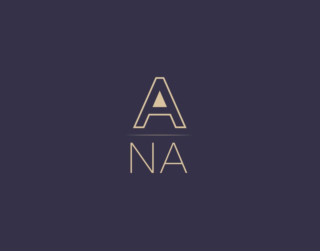 ANA letter logo design modern minimalist vector images