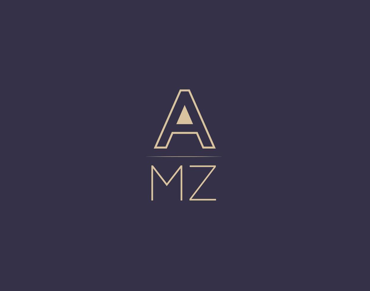 AMZ letter logo design modern minimalist vector images