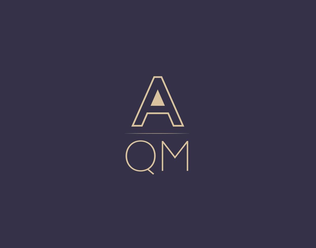 aqm carta logo diseño moderno minimalista vector imágenes