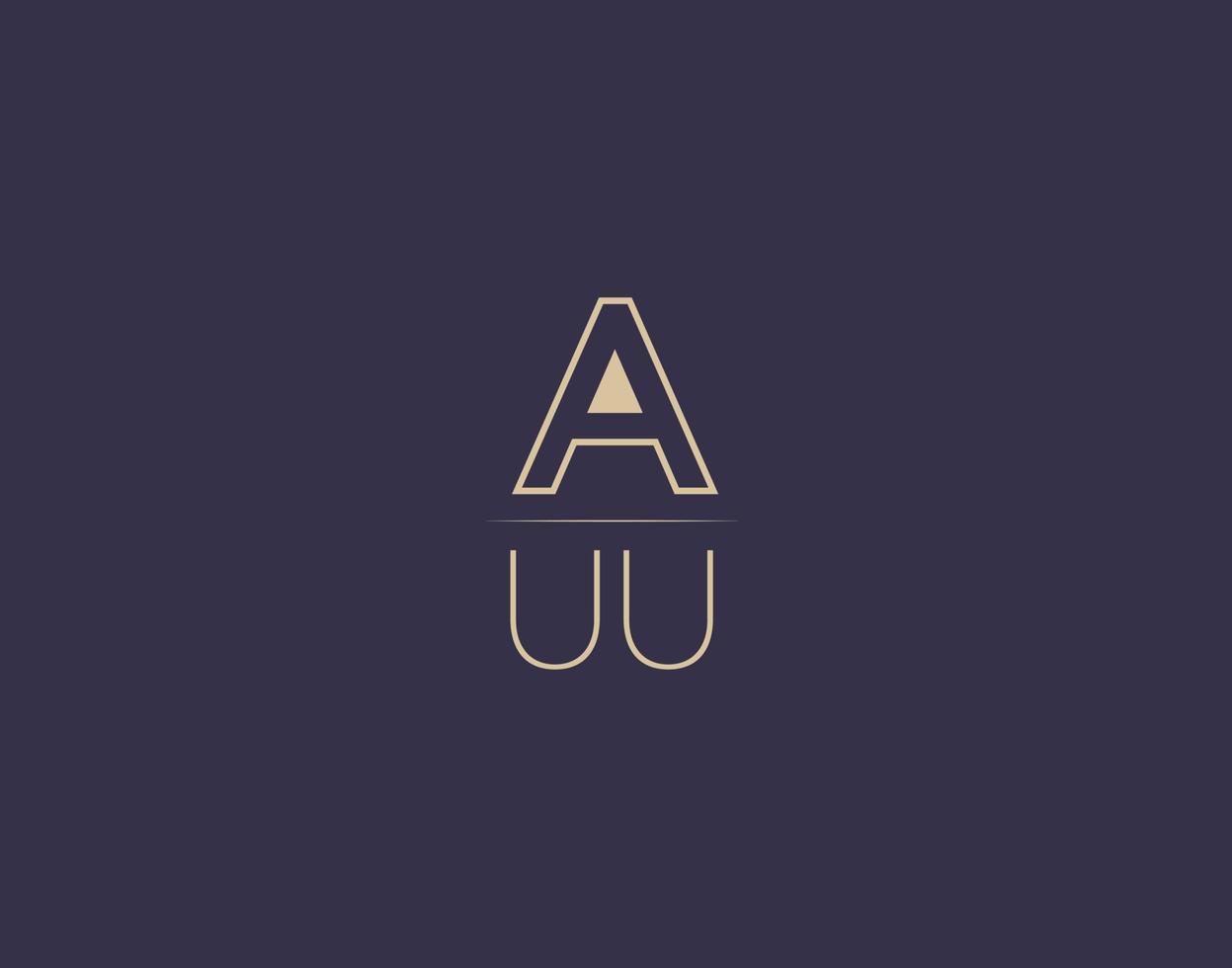 AUU letter logo design modern minimalist vector images