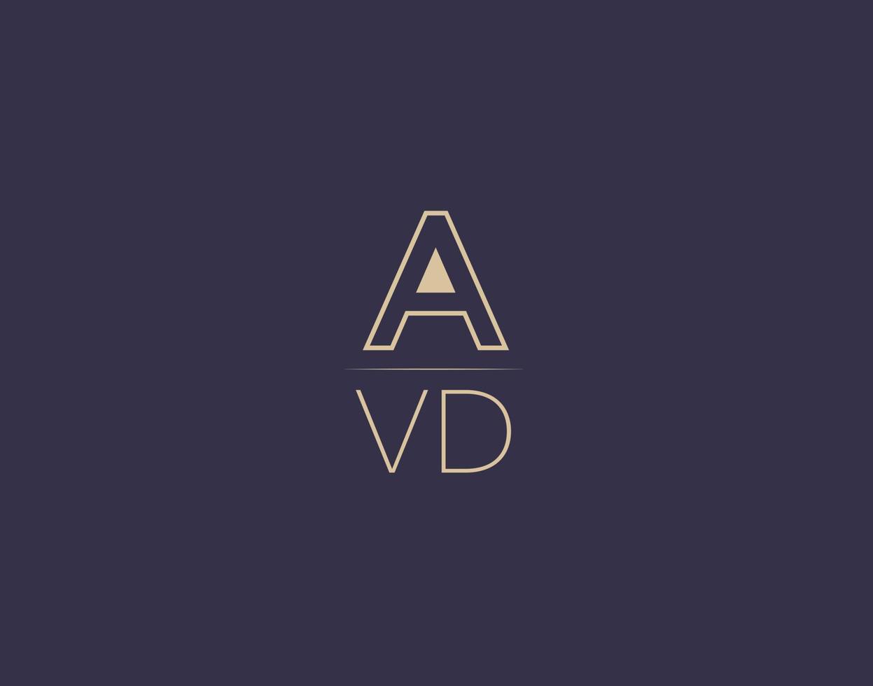 imágenes vectoriales minimalistas modernas de diseño de logotipo de letra avd vector