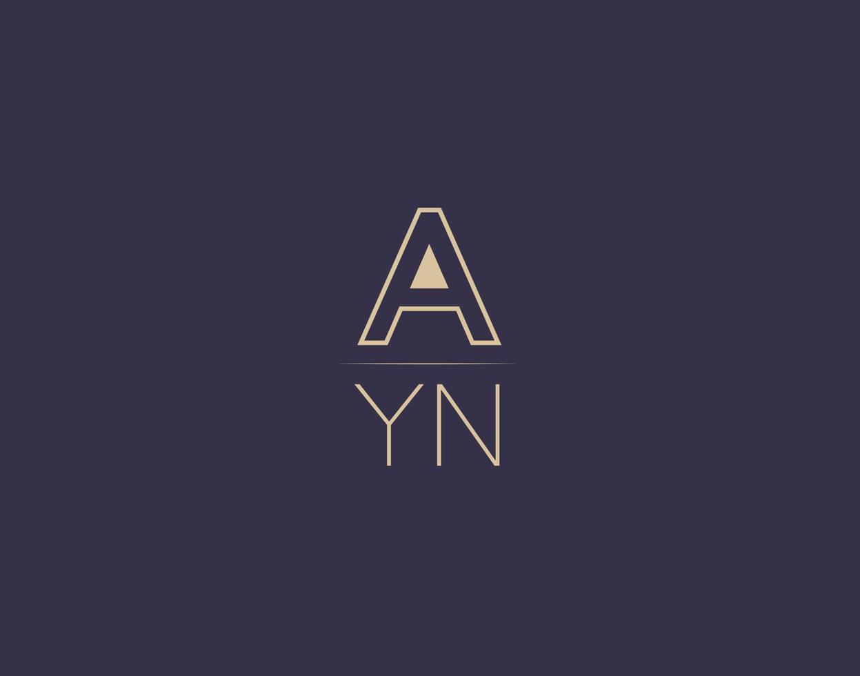 AYN letter logo design modern minimalist vector images