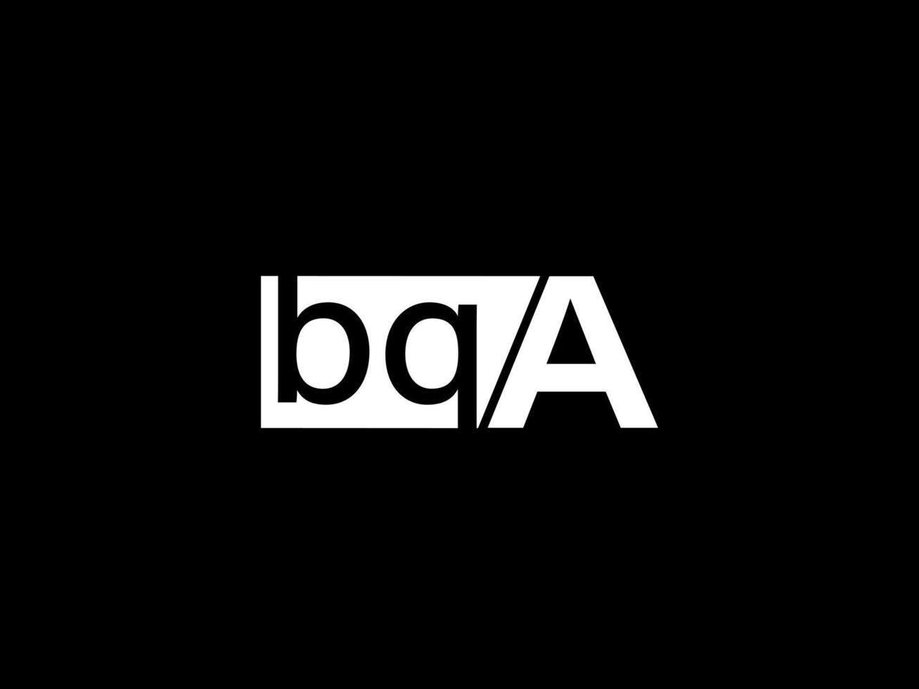 bqa logotipo y diseño gráfico arte vectorial, iconos aislados en fondo negro vector