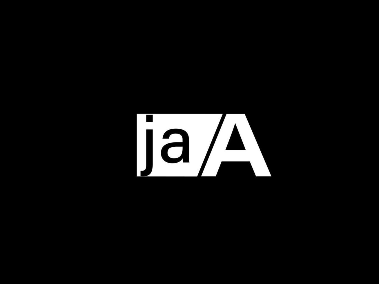 JAA Logo and Graphics design vector art, Icons isolated on black background