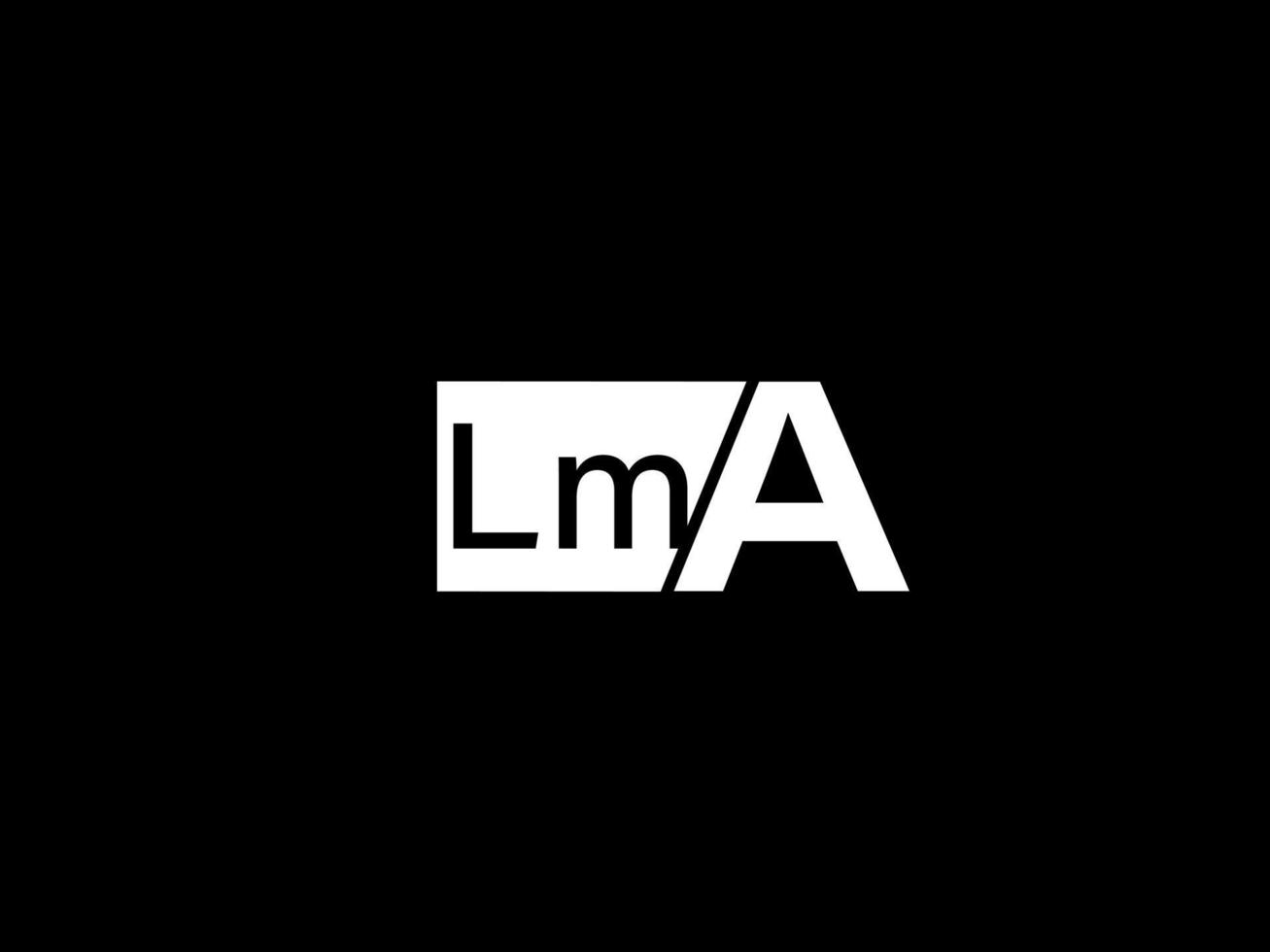 logotipo de lma y diseño de gráficos de arte vectorial, iconos aislados en fondo negro vector