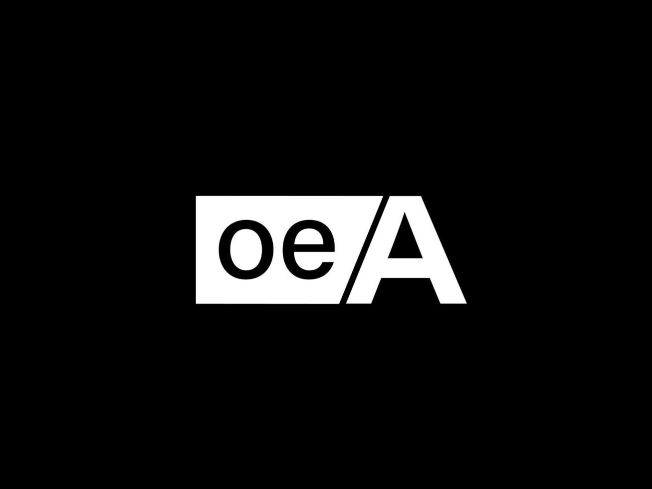 logotipo de oea y diseño de gráficos de arte vectorial, iconos aislados en fondo negro vector