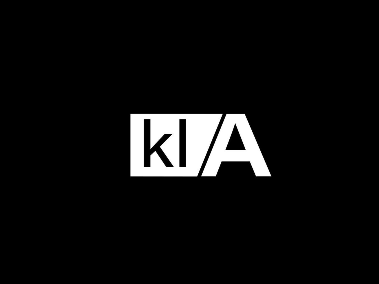 kla logotipo y diseño gráfico arte vectorial, iconos aislados en fondo negro vector