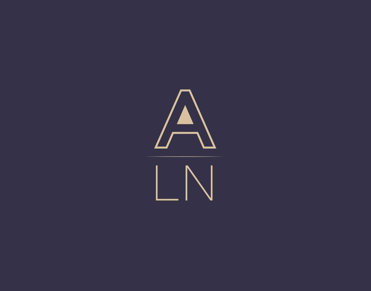 aln carta logotipo diseño moderno minimalista vector imágenes