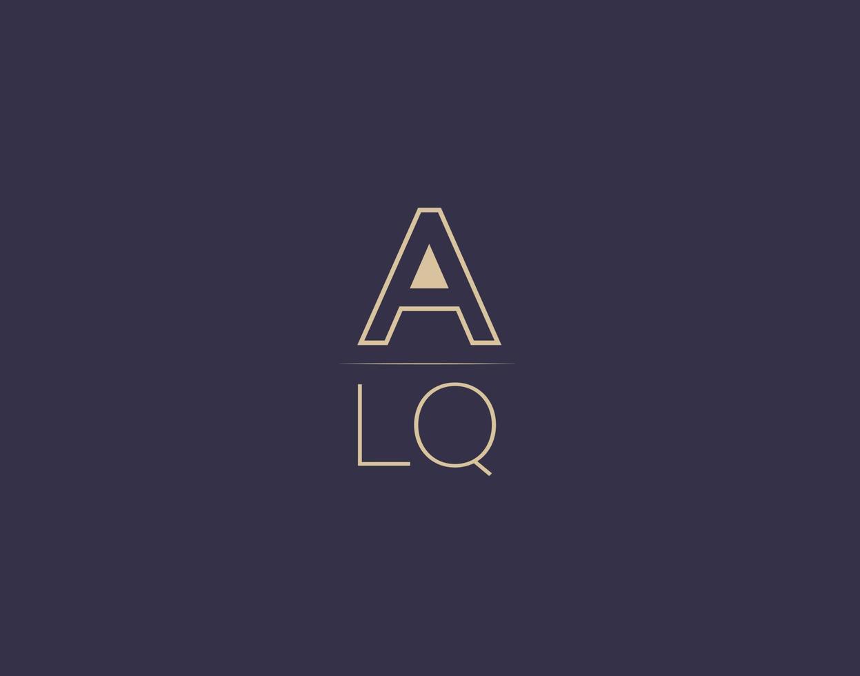 ALQ letter logo design modern minimalist vector images