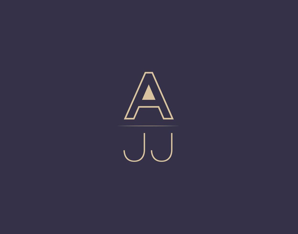 ajj carta logotipo diseño moderno minimalista vector imágenes