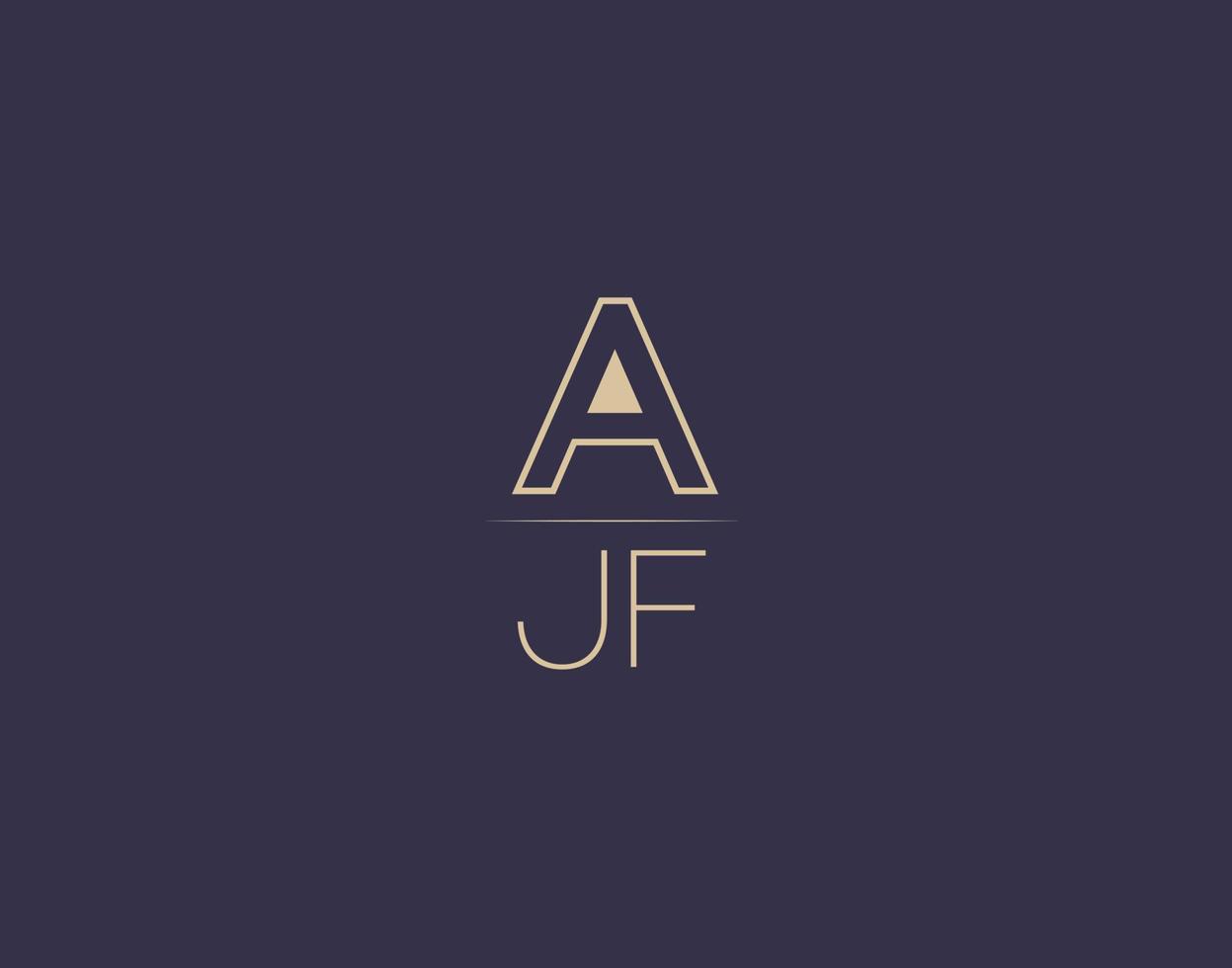 AJF letter logo design modern minimalist vector images