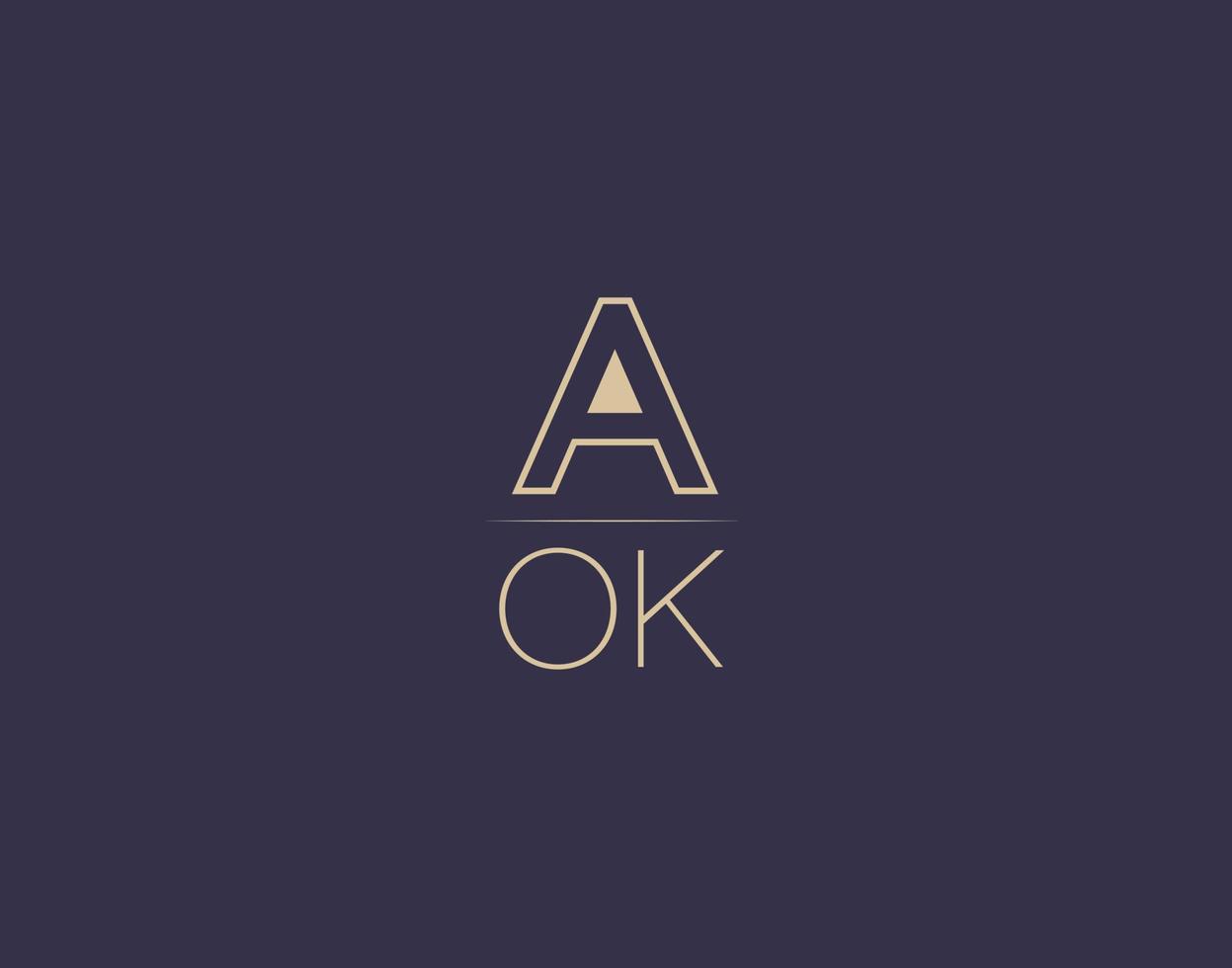 aok carta logotipo diseño moderno minimalista vector imágenes