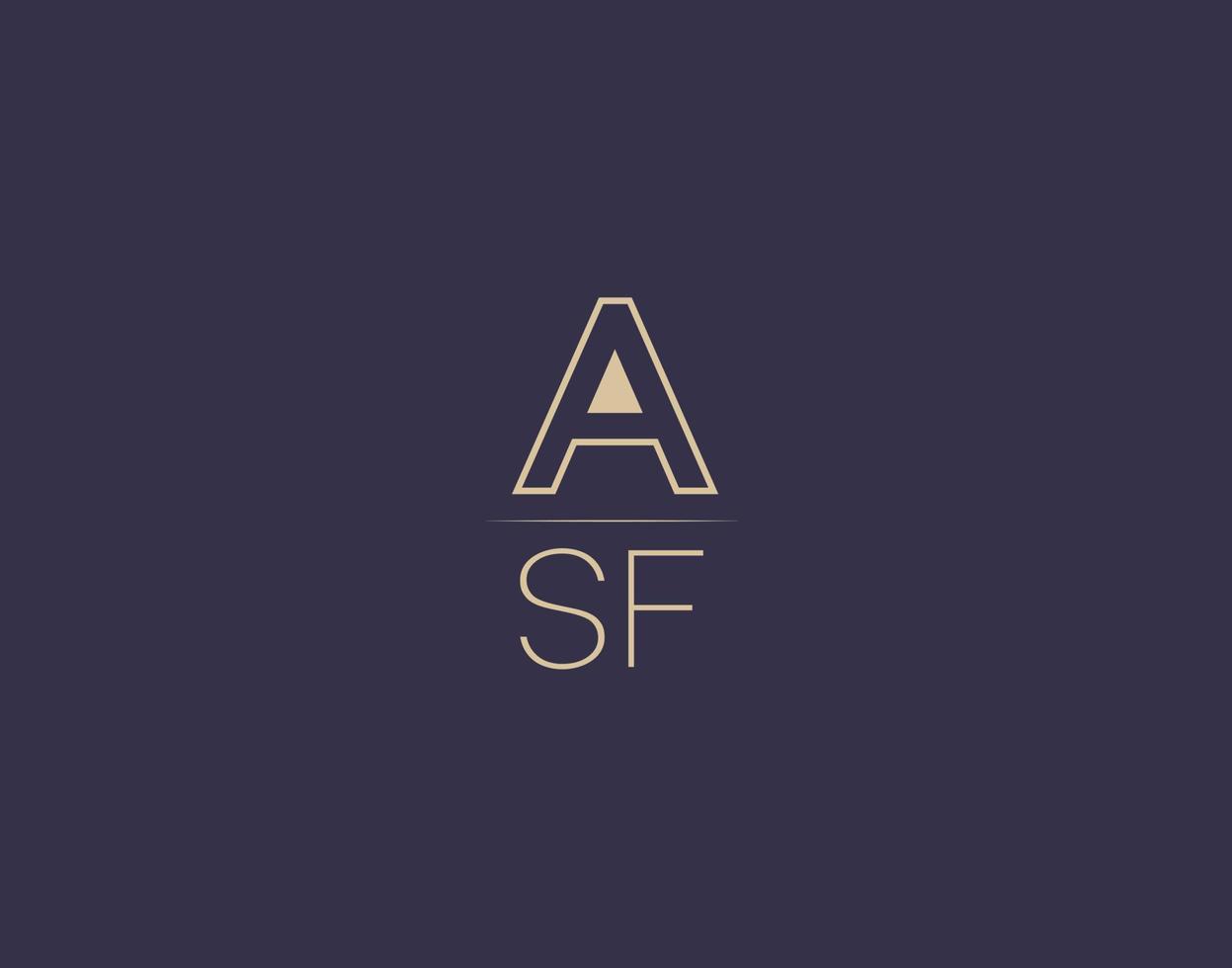 ASF letter logo design modern minimalist vector images