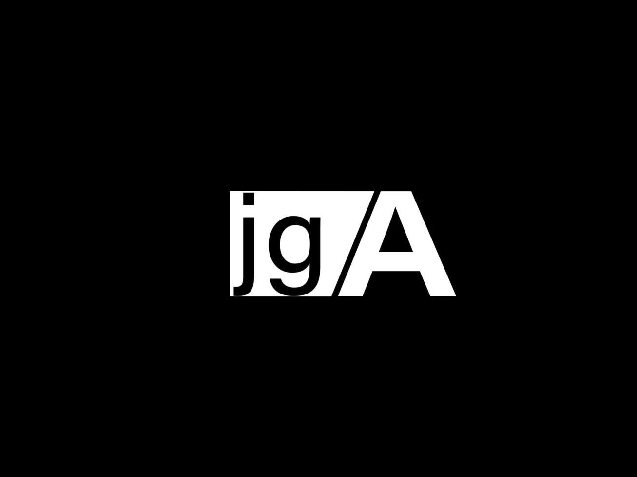 jga logo y diseño gráfico arte vectorial, iconos aislados en fondo negro vector