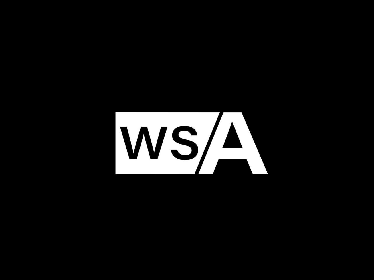 WSA Logo and Graphics design vector art, Icons isolated on black background