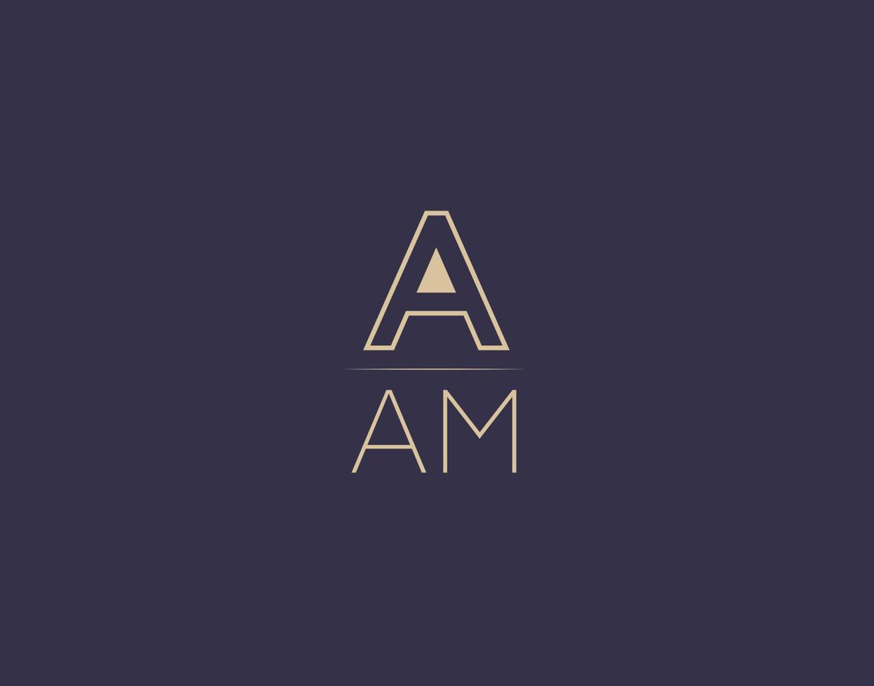aam carta logotipo diseño moderno minimalista vector imágenes