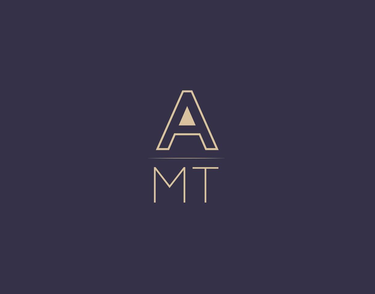 AMT letter logo design modern minimalist vector images