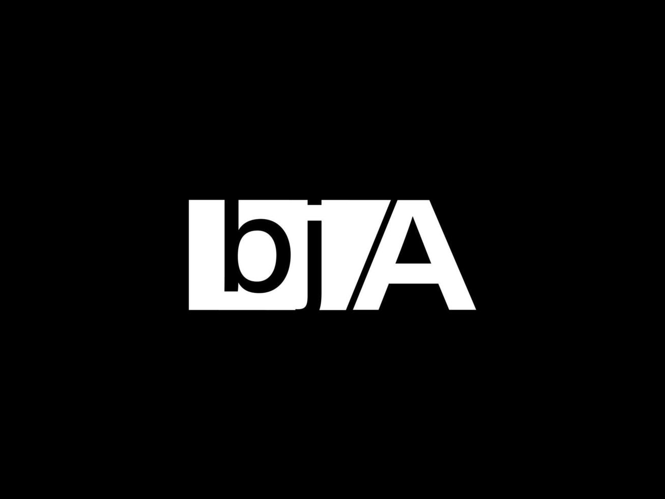 logotipo de bja y diseño gráfico de arte vectorial, iconos aislados en fondo negro vector