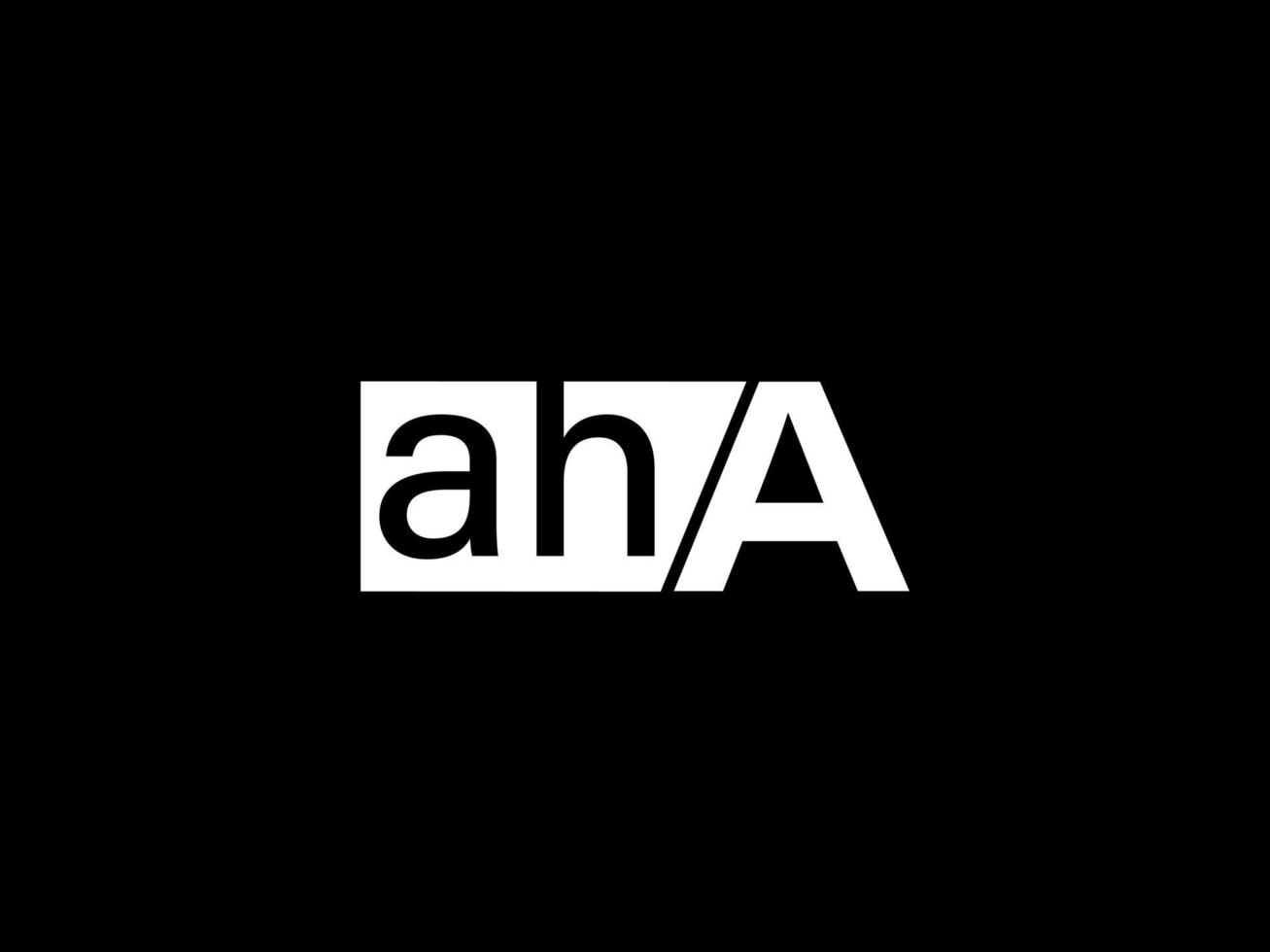 aha logotipo y diseño gráfico arte vectorial, iconos aislados en fondo negro vector