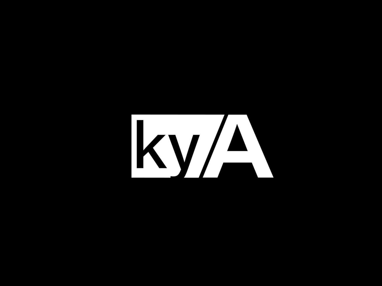 KYA Logo and Graphics design vector art, Icons isolated on black background