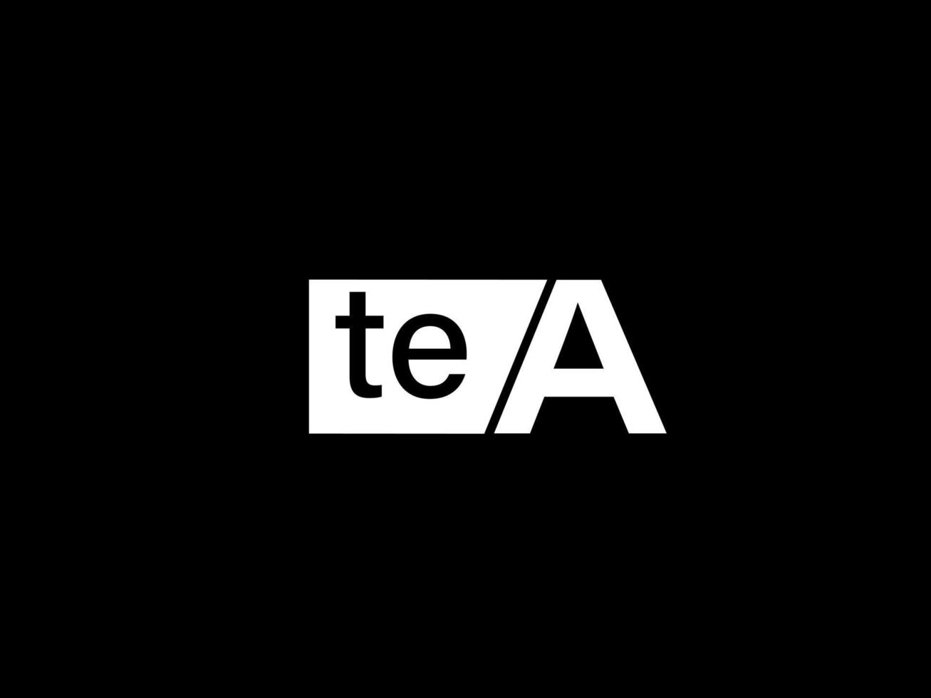 TEA Logo and Graphics design vector art, Icons isolated on black background