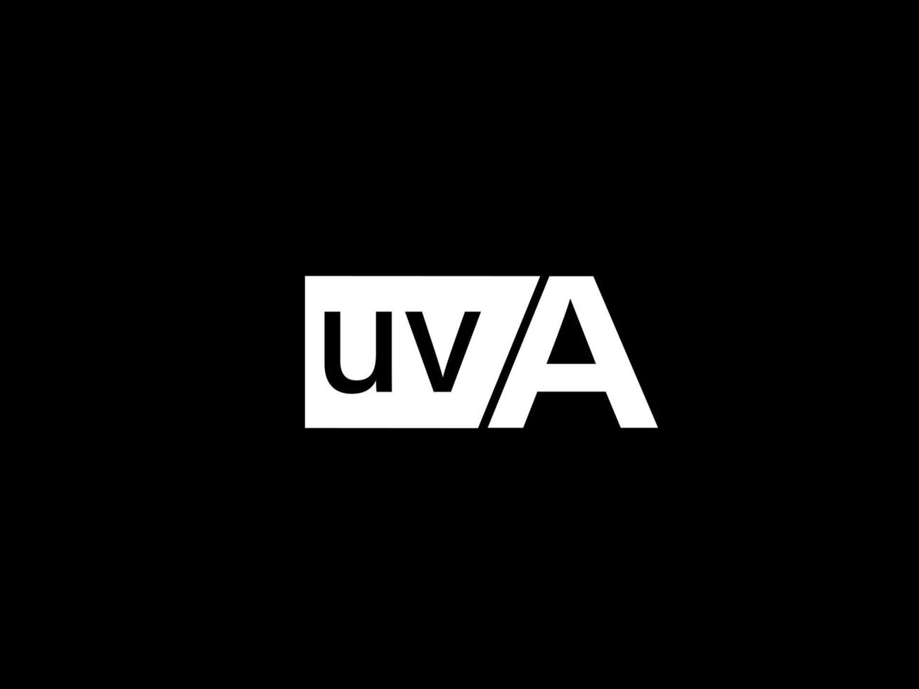 UVA Logo and Graphics design vector art, Icons isolated on black background