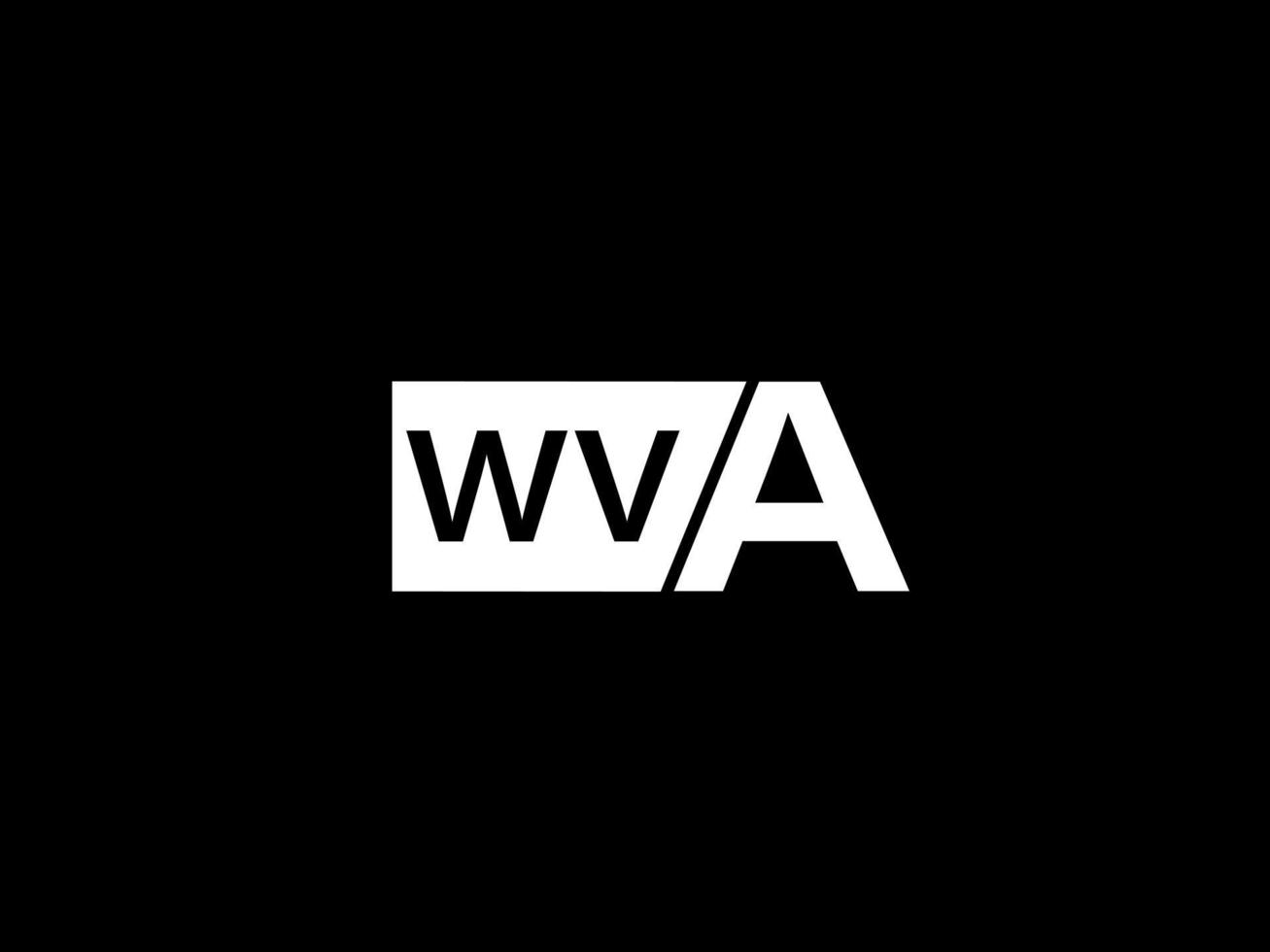 logotipo de wva y diseño de gráficos de arte vectorial, iconos aislados en fondo negro vector