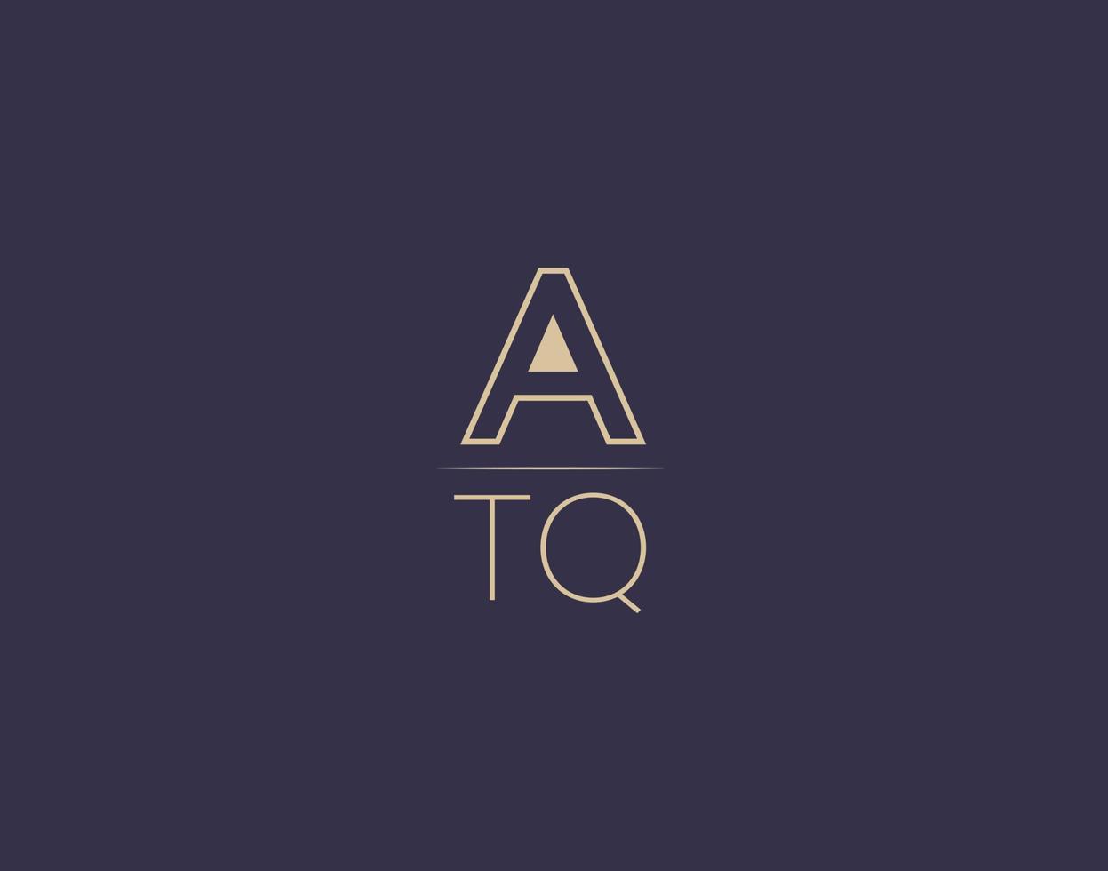 ATQ letter logo design modern minimalist vector images