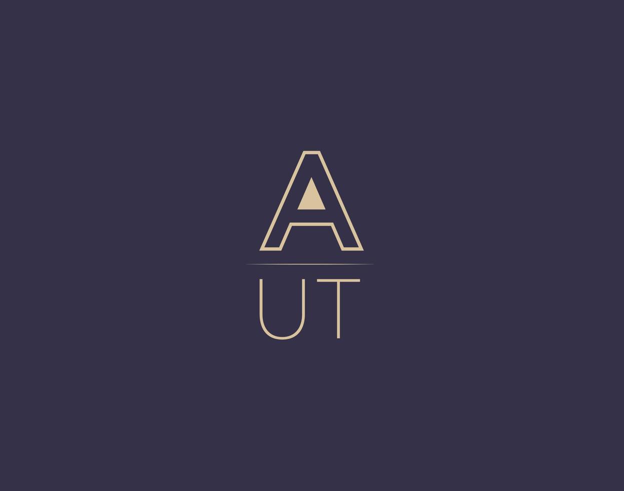 AUT letter logo design modern minimalist vector images