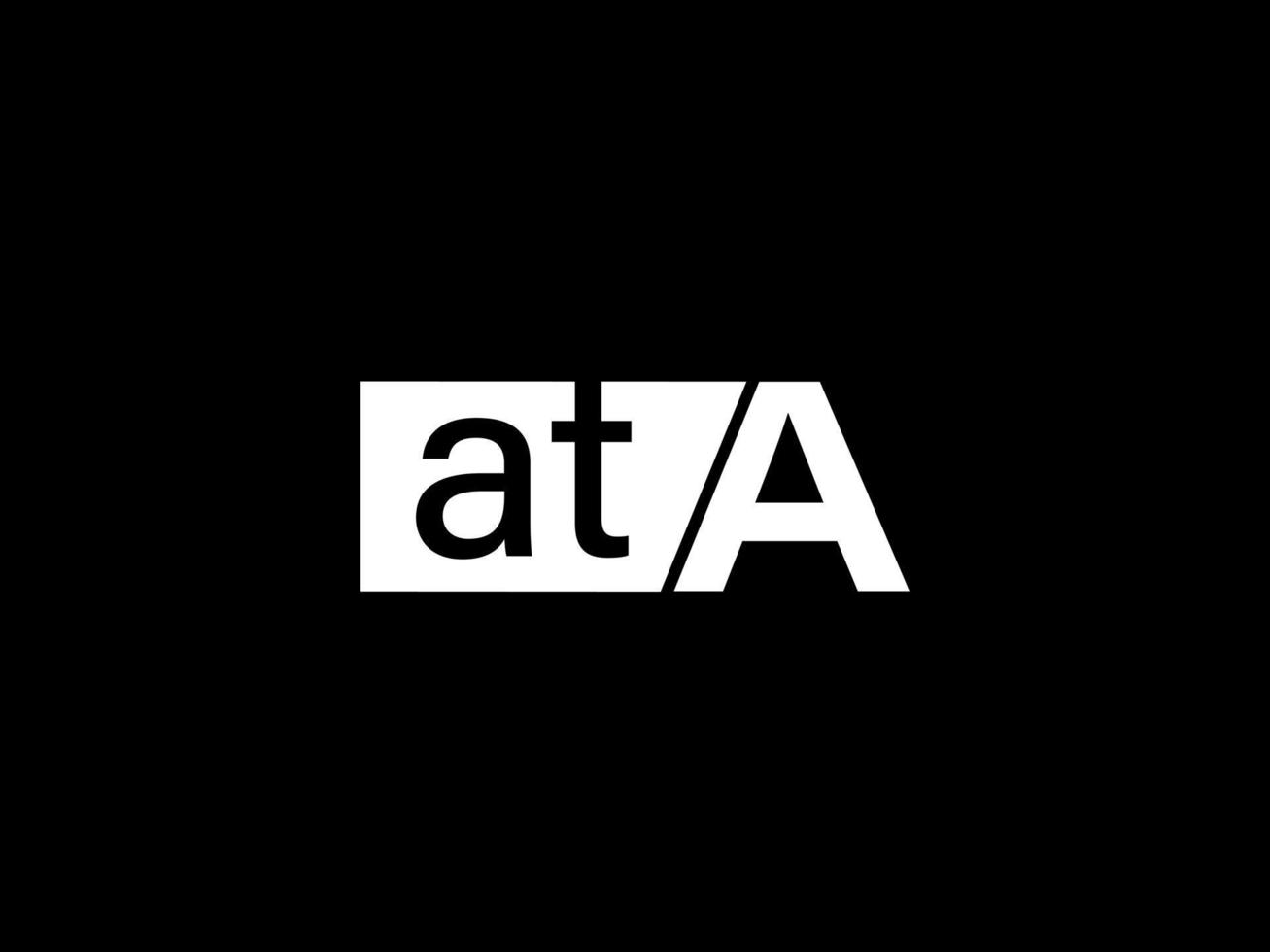 logotipo de ata y arte vectorial de diseño gráfico, iconos aislados en fondo negro vector