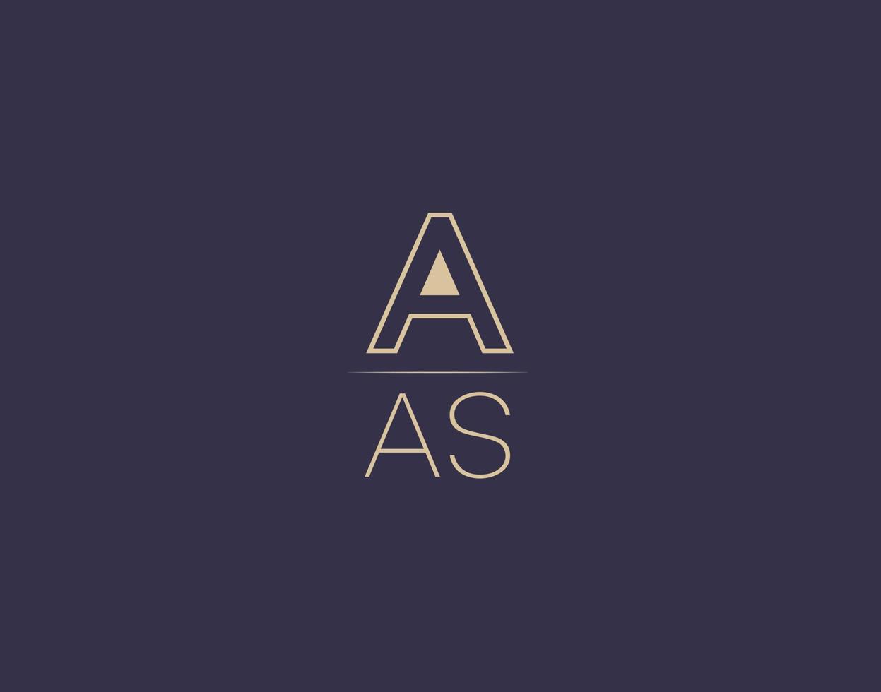 AAS letter logo design modern minimalist vector images