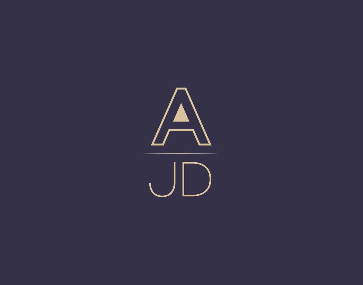ajd carta logotipo diseño moderno minimalista vector imágenes