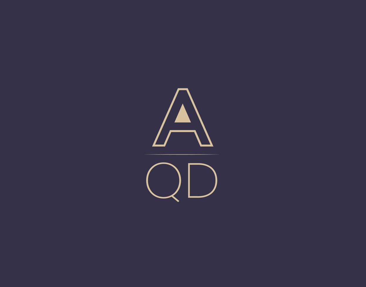 aqd carta logo diseño moderno minimalista vector imágenes