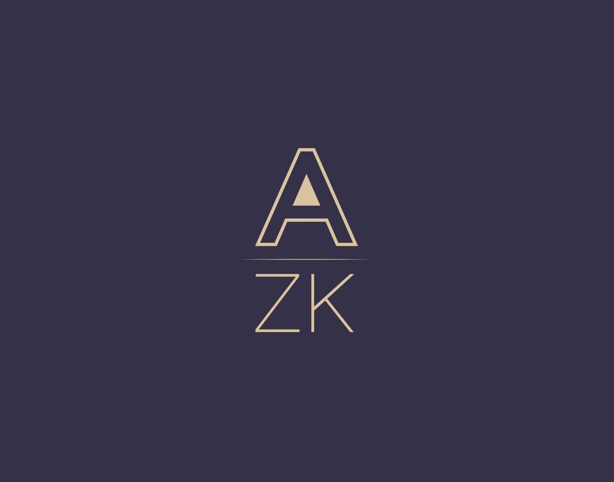 azk carta logo diseño moderno minimalista vector imágenes