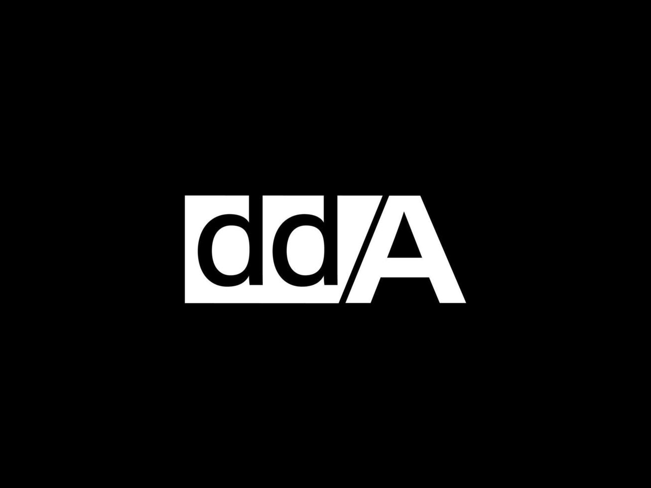 logotipo de dda y diseño de gráficos de arte vectorial, iconos aislados en fondo negro vector