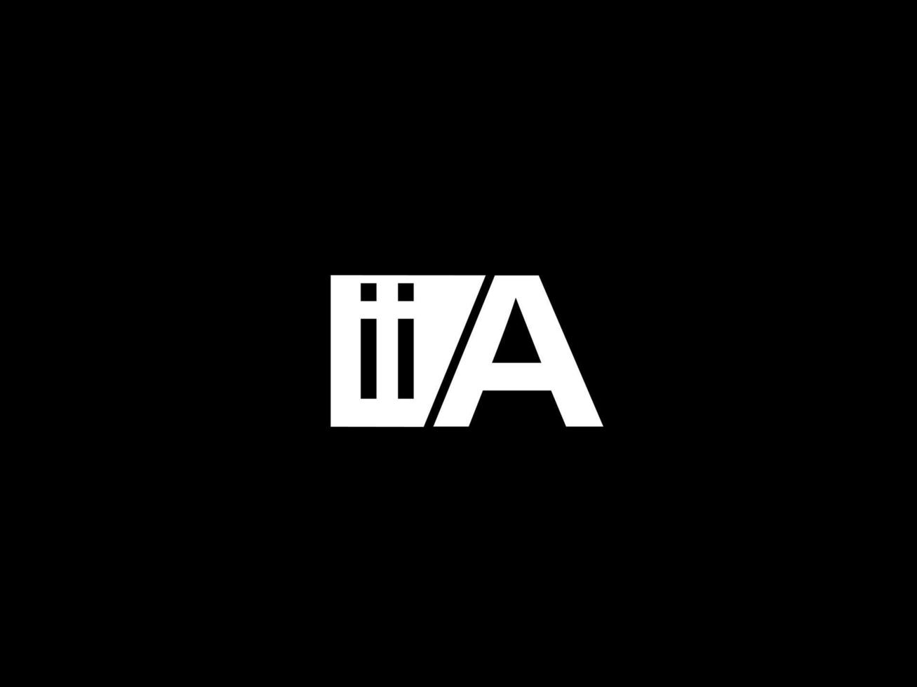 Iia logotipo y diseño de gráficos de arte vectorial, iconos aislados sobre fondo negro vector