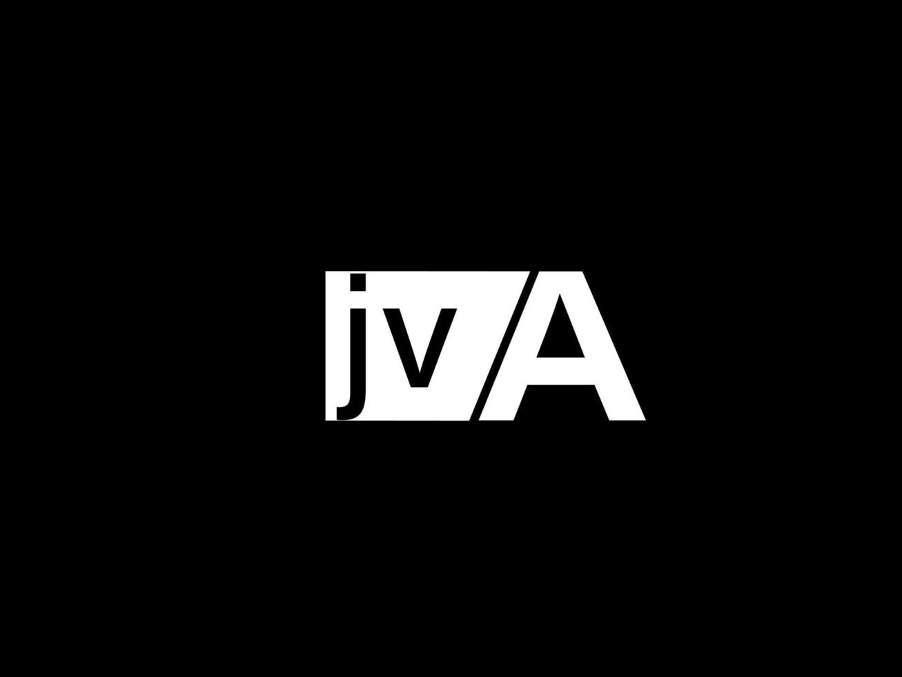 jva logotipo y diseño gráfico arte vectorial, iconos aislados en fondo negro vector